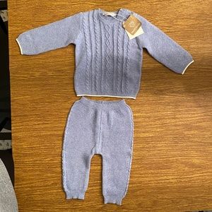 6-9 Month Baby Blue Sweater Set